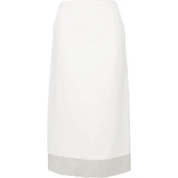 Aceti Double Layer Midi Skirt In White