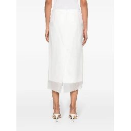 Aceti Double Layer Midi Skirt In White