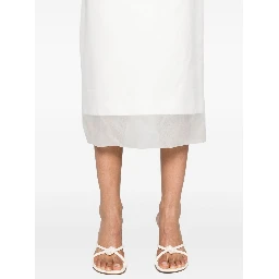 Aceti Double Layer Midi Skirt In White