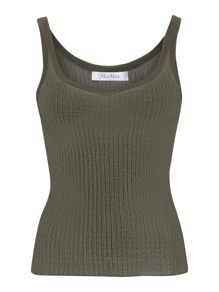 Bastia ribbed silk top