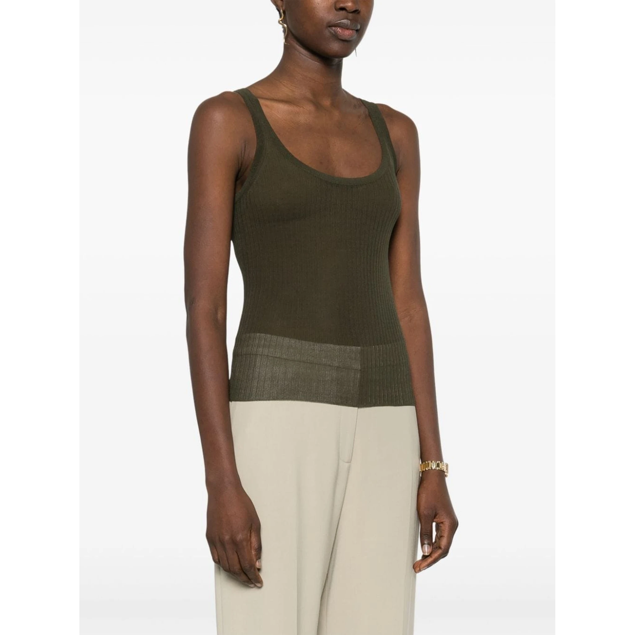 Bastia ribbed silk top