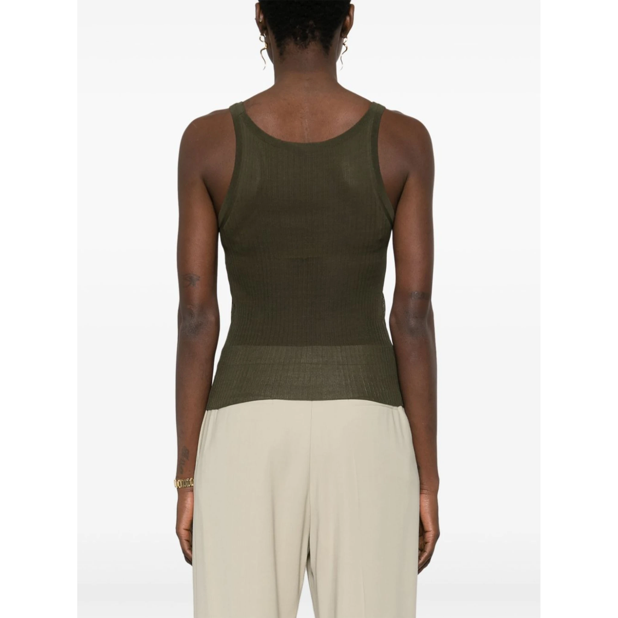 Bastia ribbed silk top