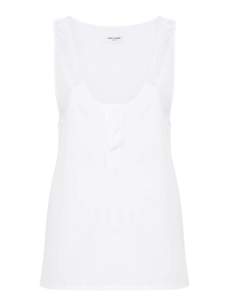 Semi-Sheer Henley Tank Top