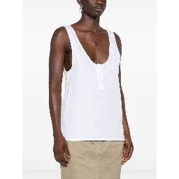 Semi-Sheer Henley Tank Top