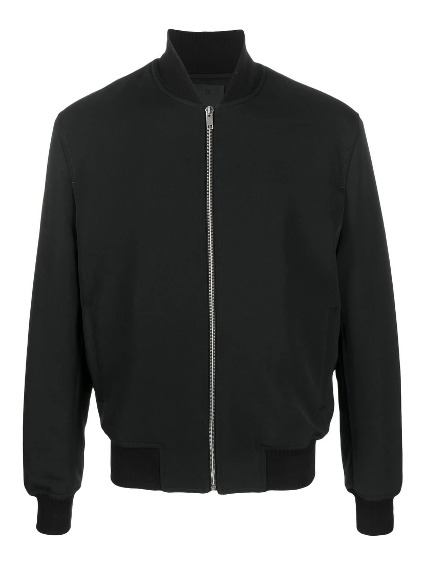 wool logo lettering bomber jacket