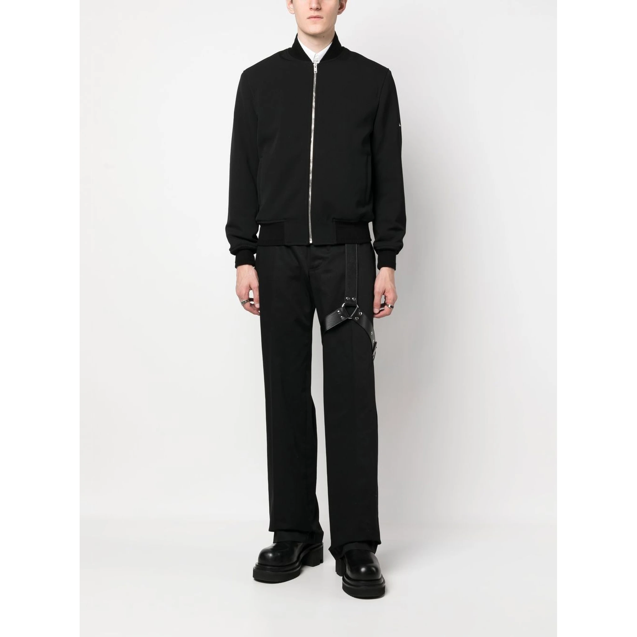 wool logo lettering bomber jacket