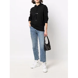 Hoodie Organic Cotton Kangaroo Pocket In Black