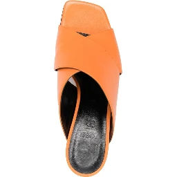 Leather Mules In Orange