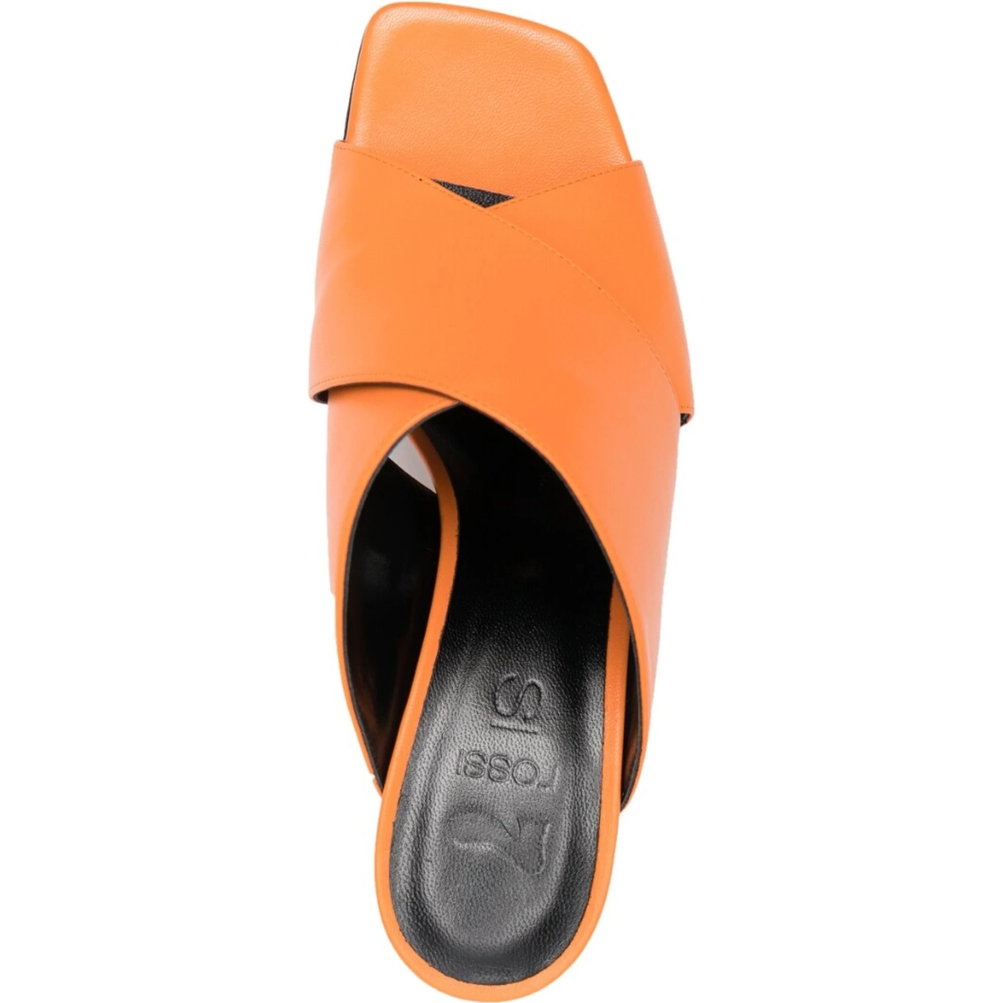 Leather Mules In Orange