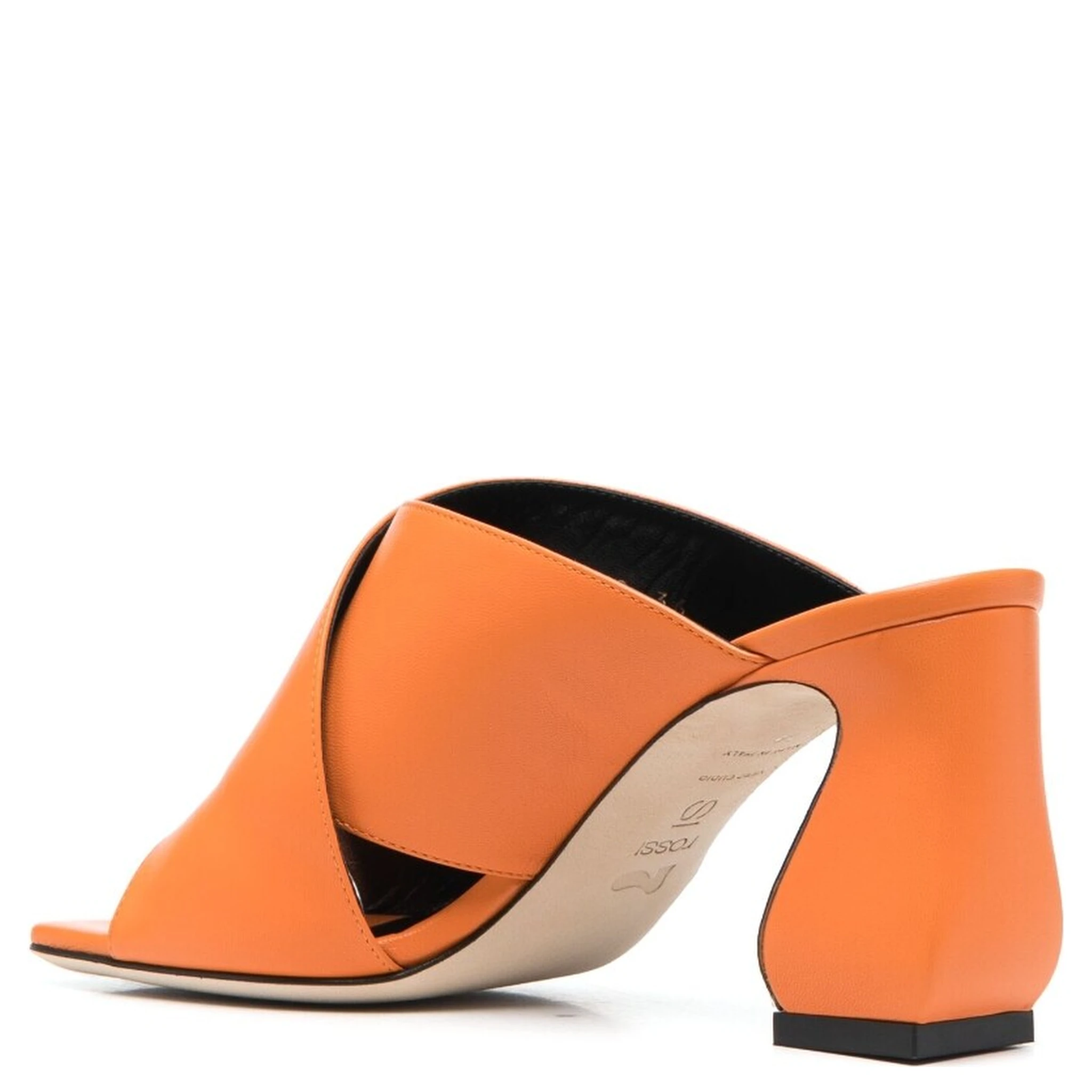 Leather Mules In Orange