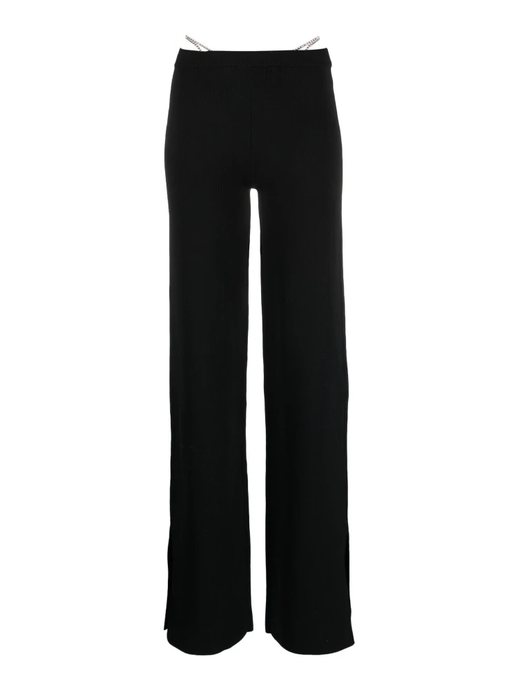 crystal-thong flared trousers