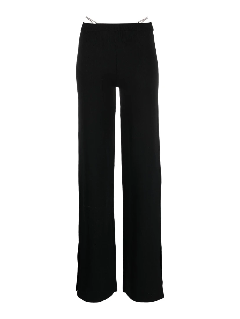 crystal-thong flared trousers
