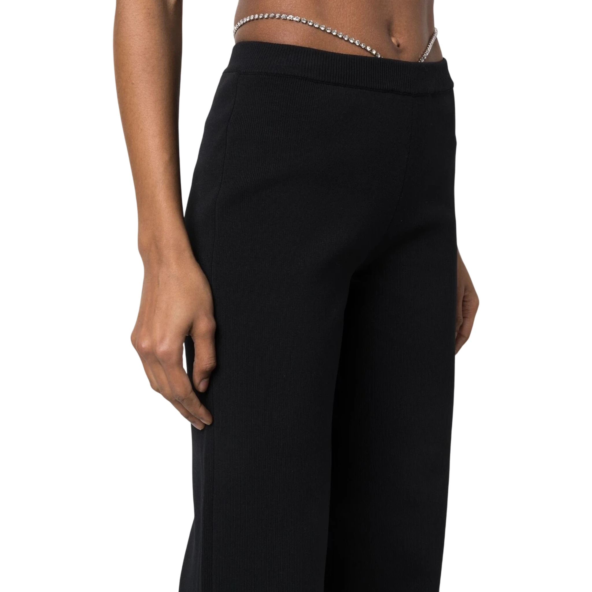 crystal-thong flared trousers