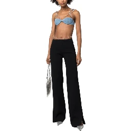 crystal-thong flared trousers