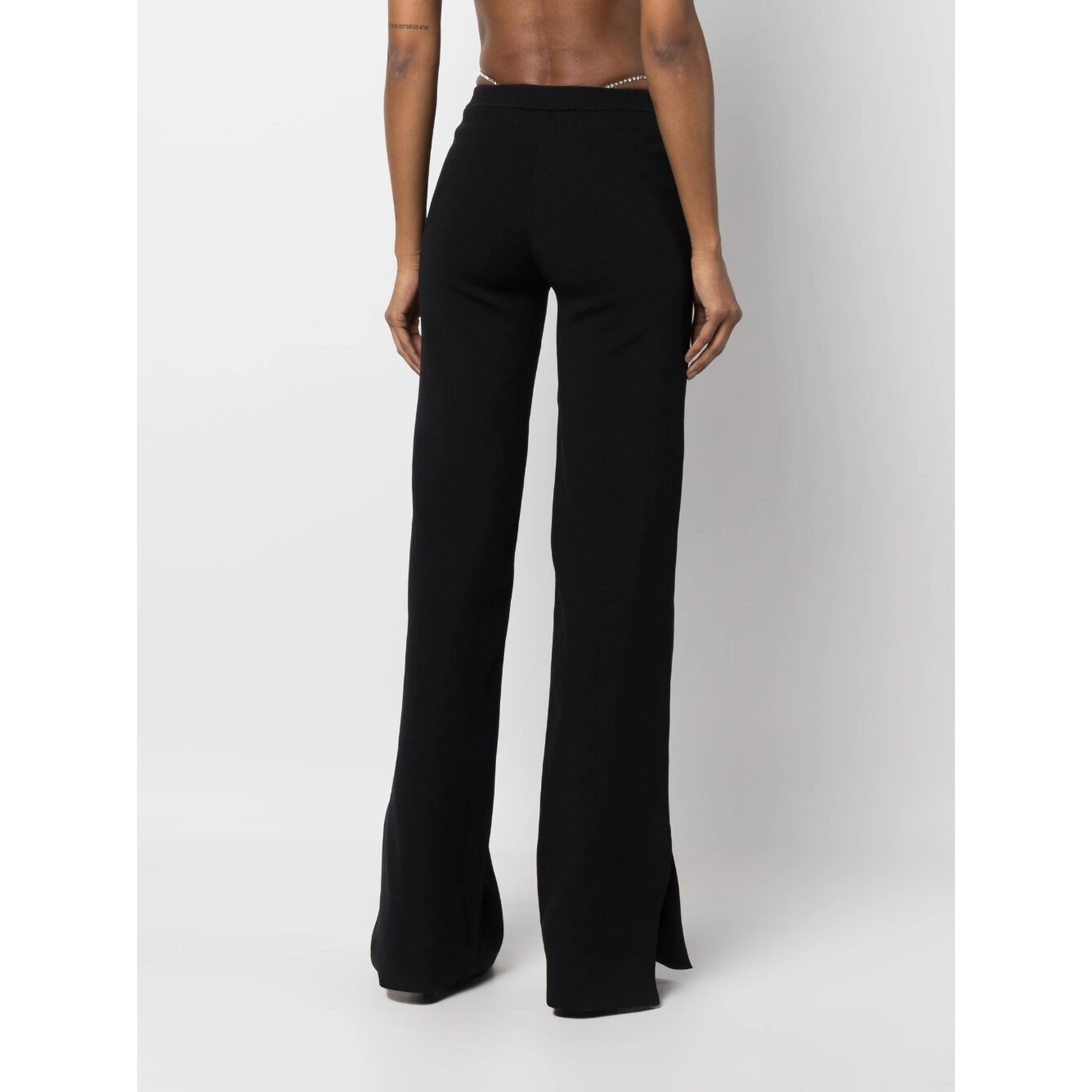 crystal-thong flared trousers