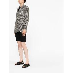check-print double-breasted blazer