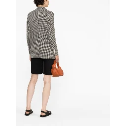 check-print double-breasted blazer