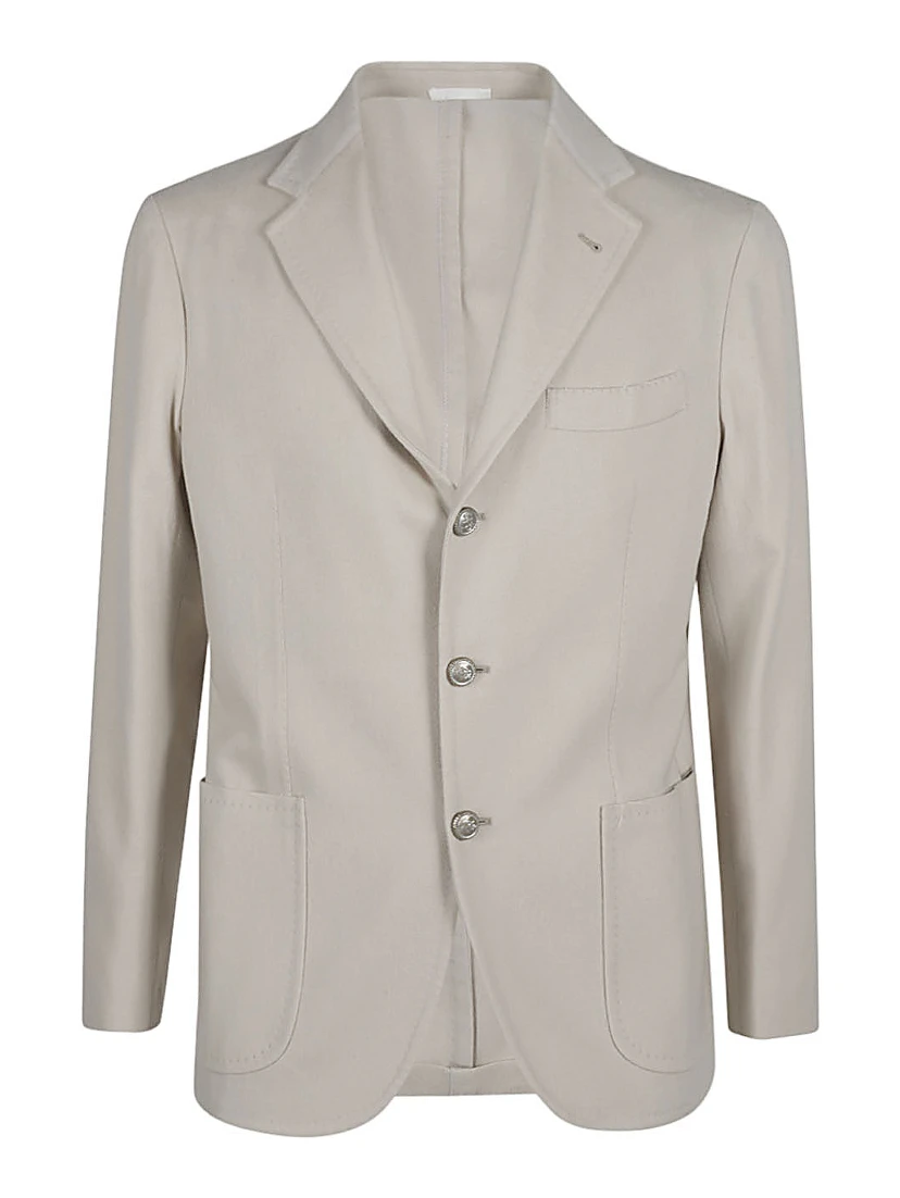 Light Grey Single-breasted Wool Blazer