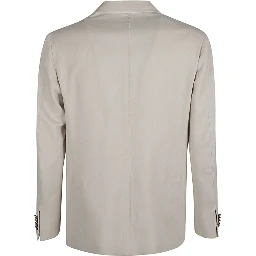 Light Grey Single-breasted Wool Blazer