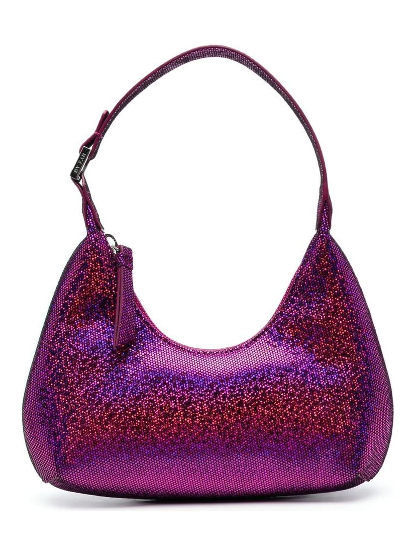 Baby Amber Leather Shoulder Bag In Purple