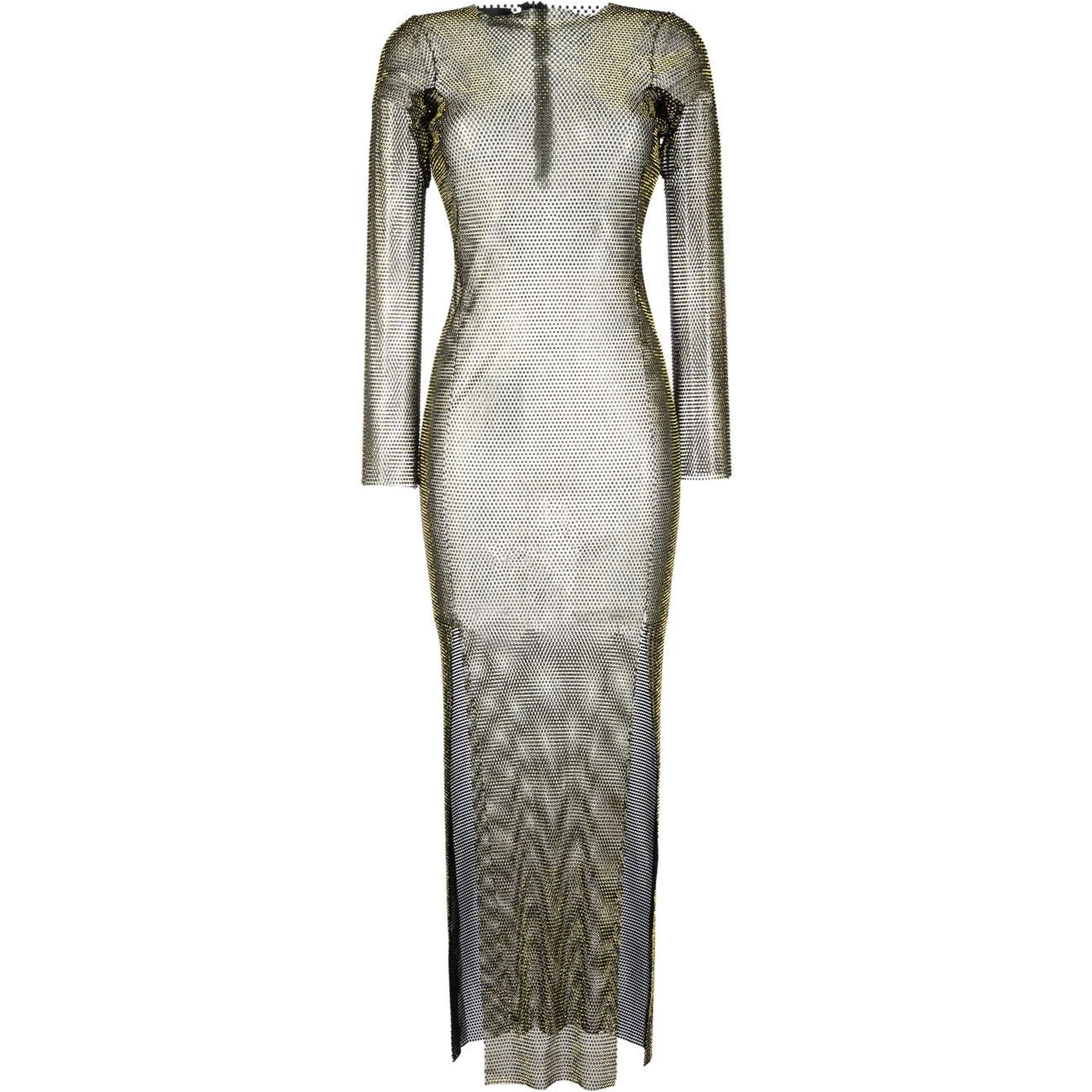 Embellished Maxi Dress In Brown