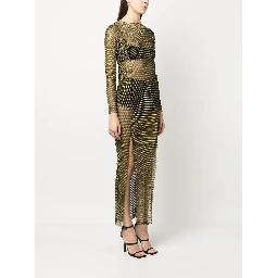 Embellished Maxi Dress In Brown