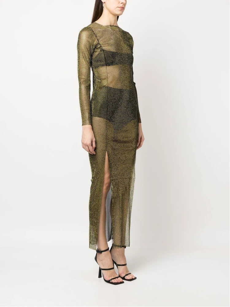 Embellished Maxi Dress In Brown alternative