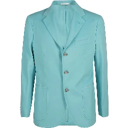 Single-breasted Wool Jacket In Blue