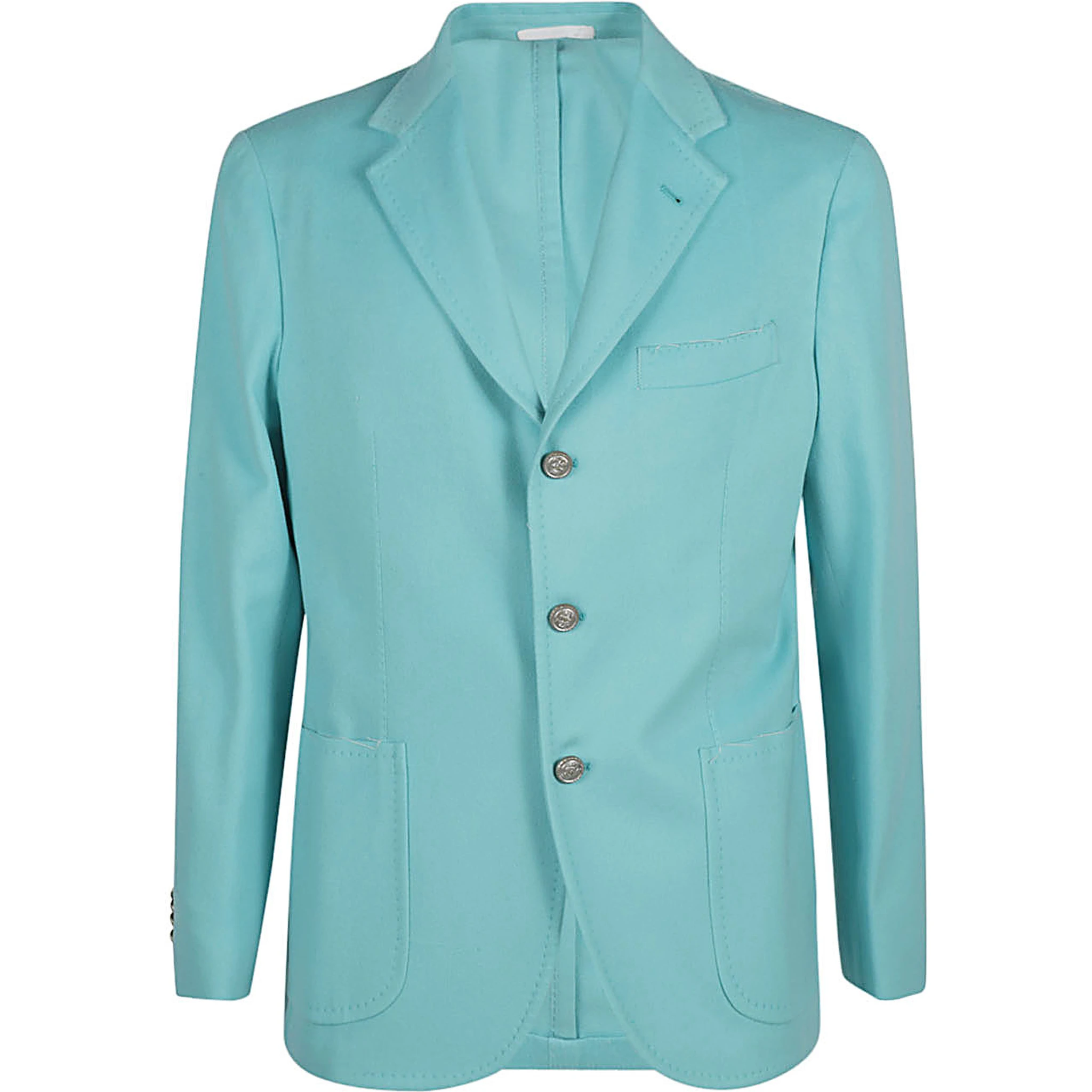 Single-breasted Wool Jacket In Blue