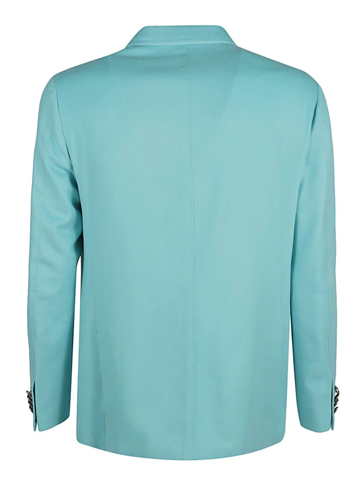 Single-breasted Wool Jacket In Blue alternative