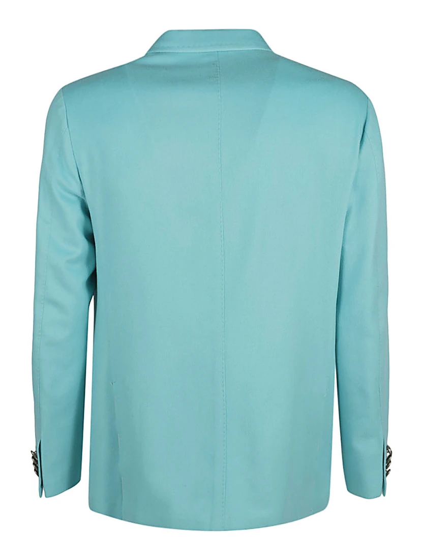 Single-breasted Wool Jacket In Blue