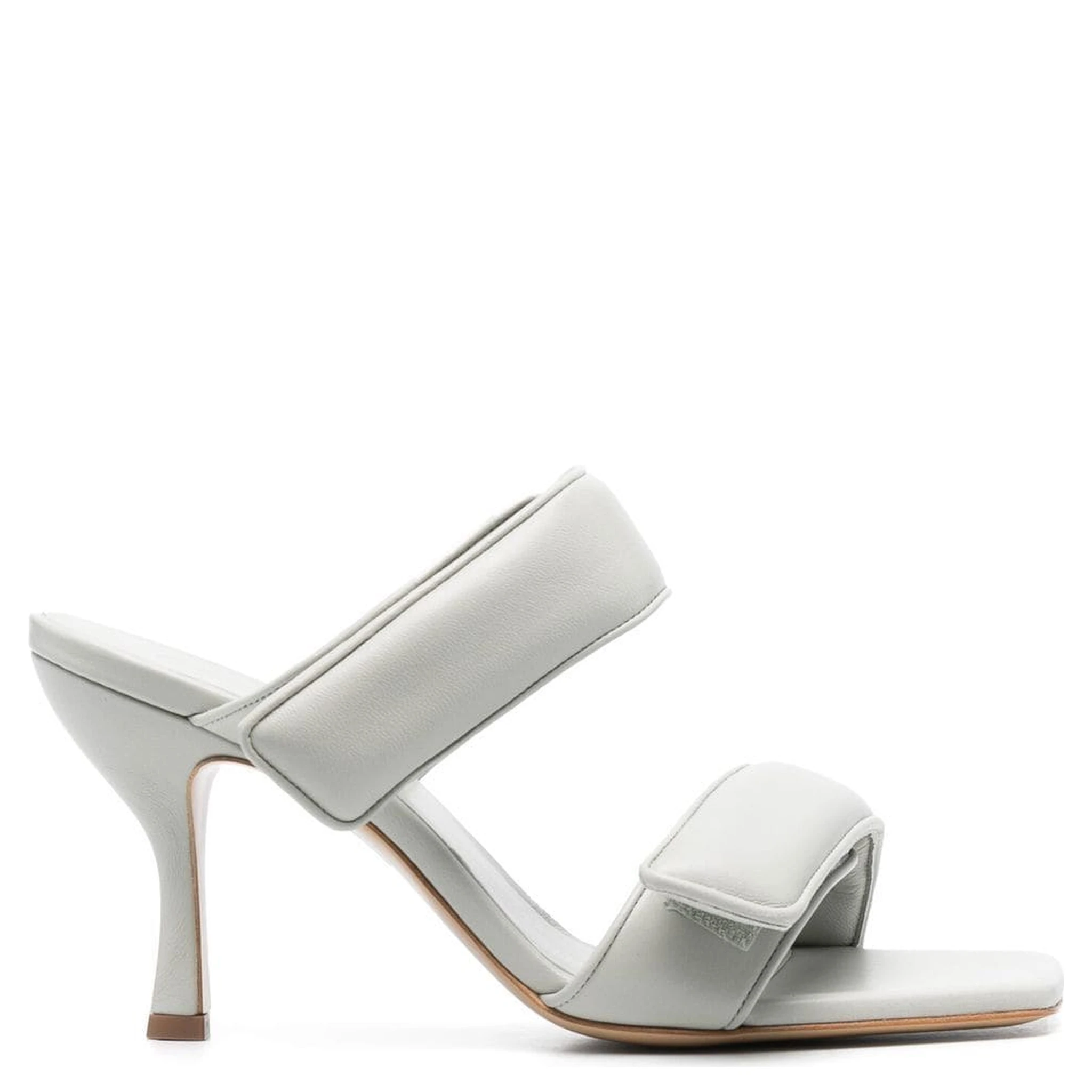 Grey 80mm Perni Leather Heel In Gray