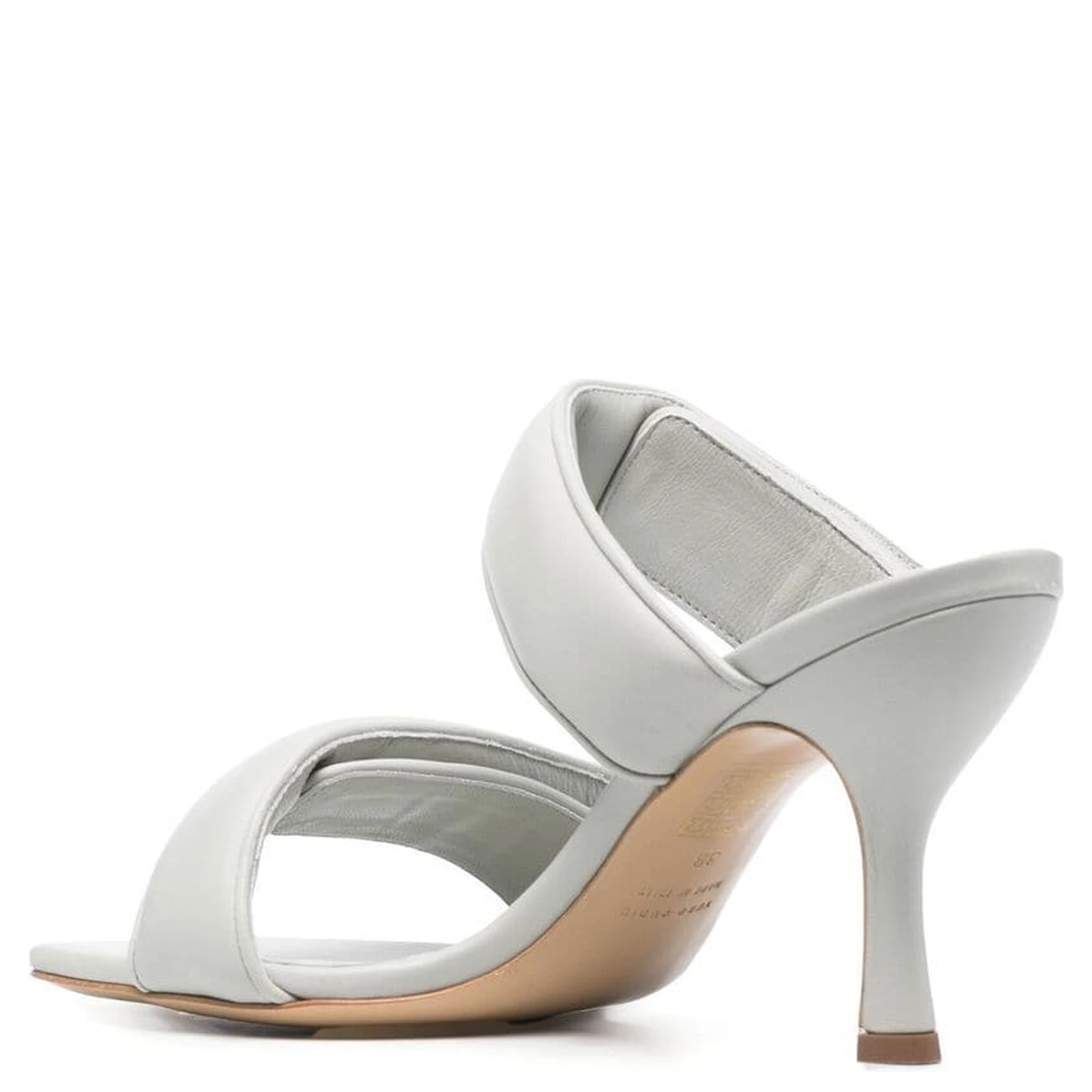 Grey 80mm Perni Leather Heel In Gray