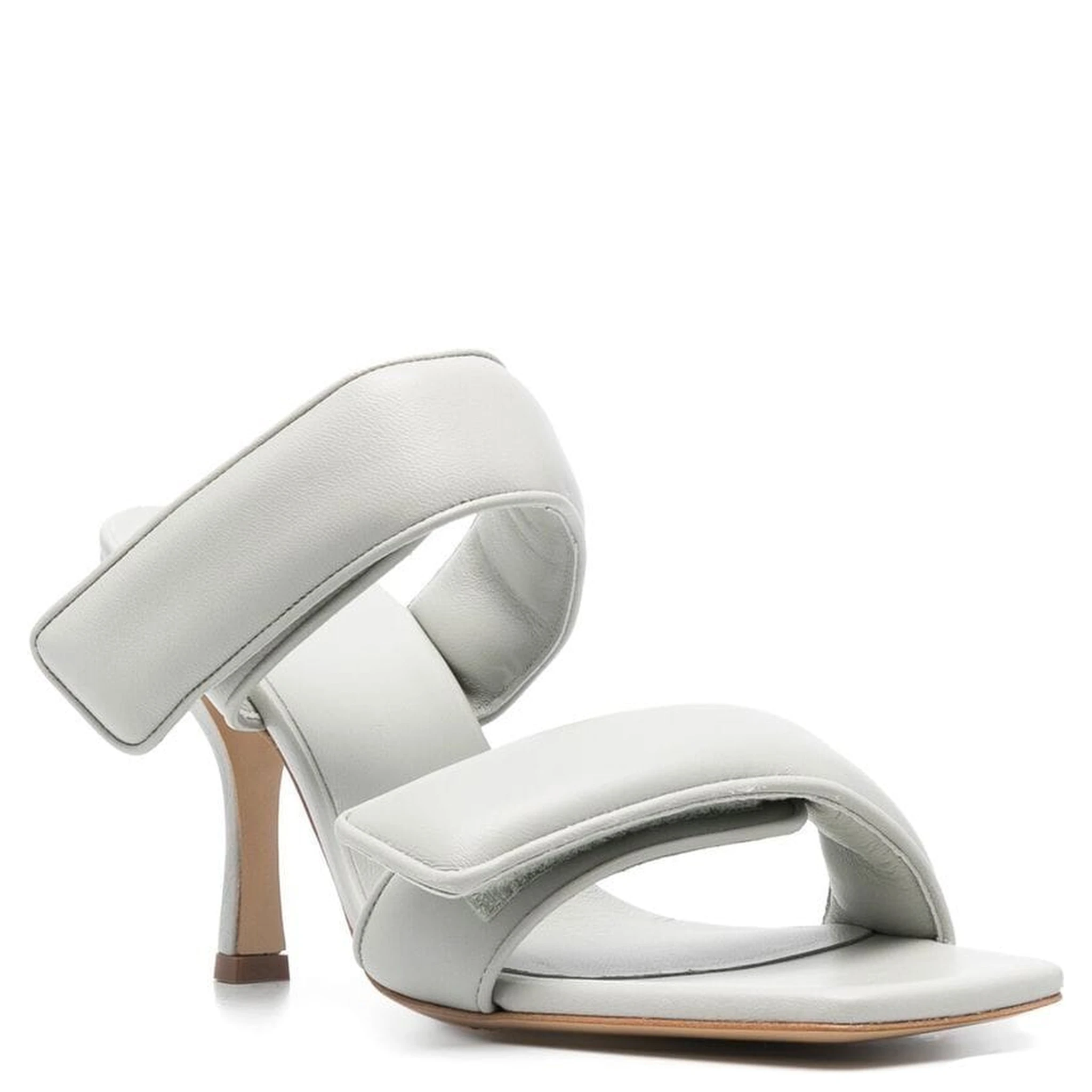 Grey 80mm Perni Leather Heel In Gray
