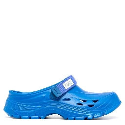 Toe Almond Cut-out Low Heel Rubber In Blue