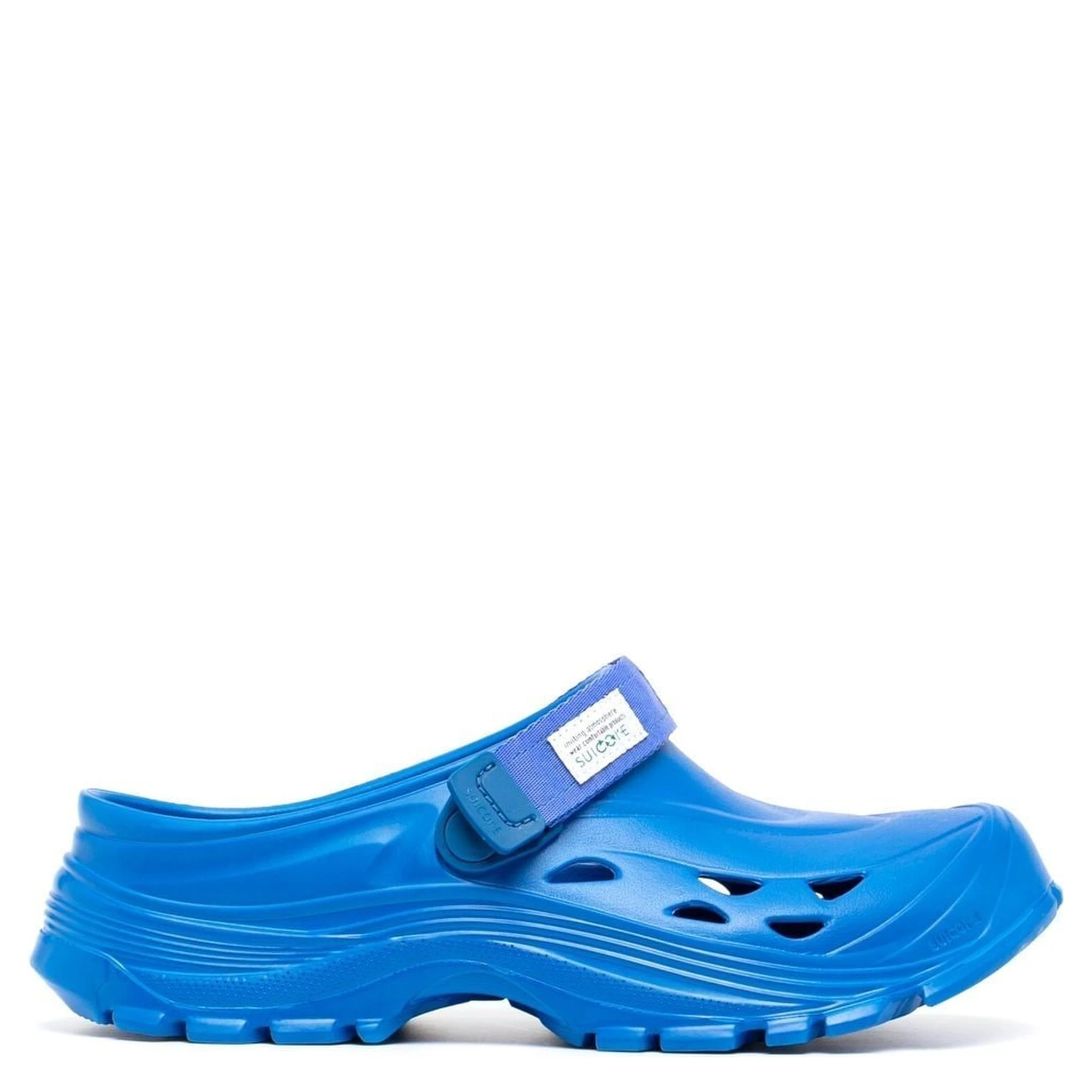 Toe Almond Cut-out Low Heel Rubber In Blue