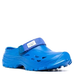 Toe Almond Cut-out Low Heel Rubber In Blue