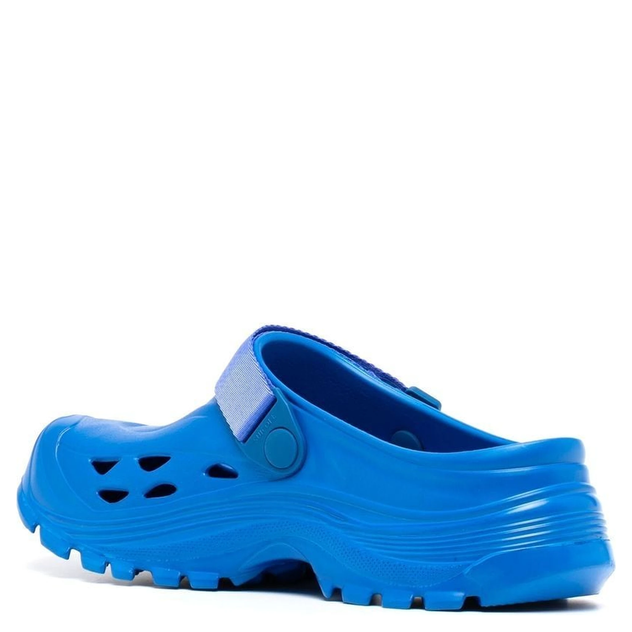 Toe Almond Cut-out Low Heel Rubber In Blue