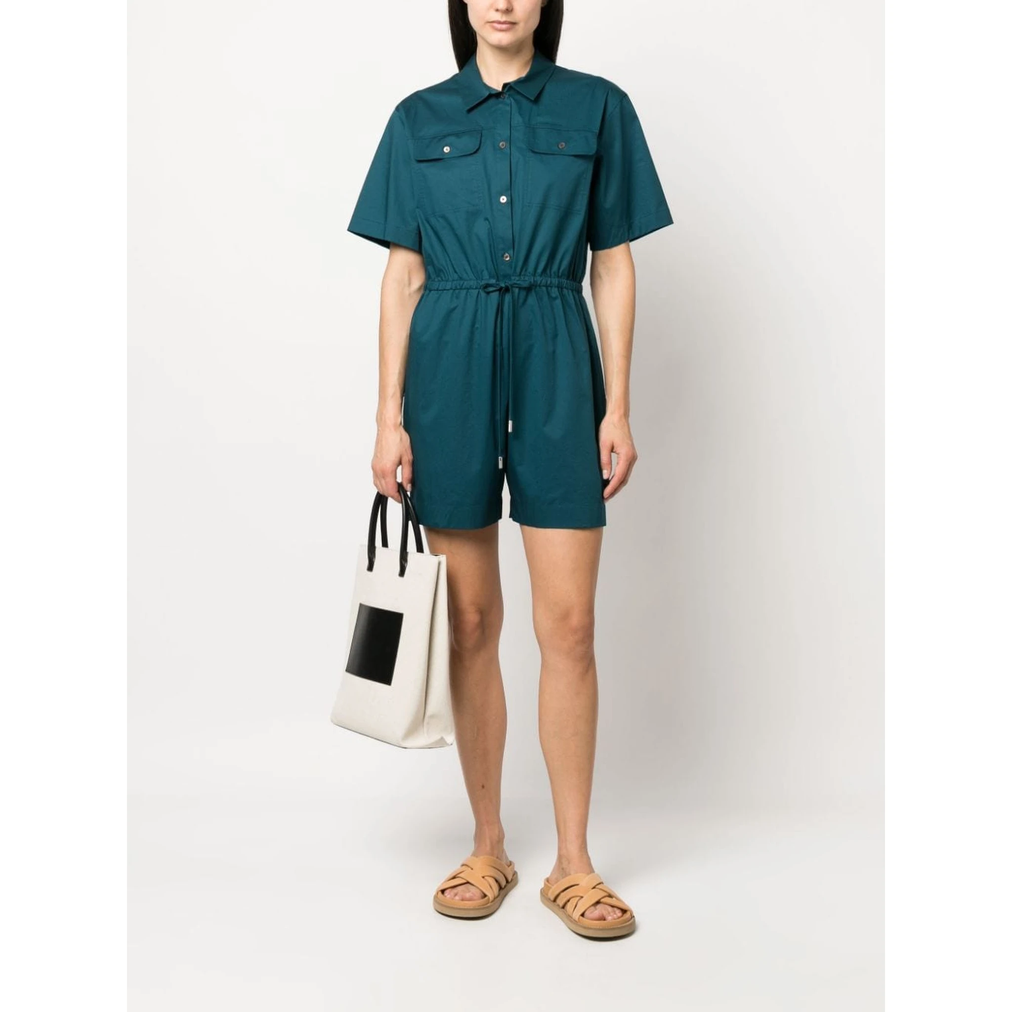 pocket short-sleeve playsuit