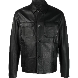 EMPORIO ARMANI Leather Jacket In Black