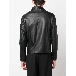 EMPORIO ARMANI Leather Jacket In Black