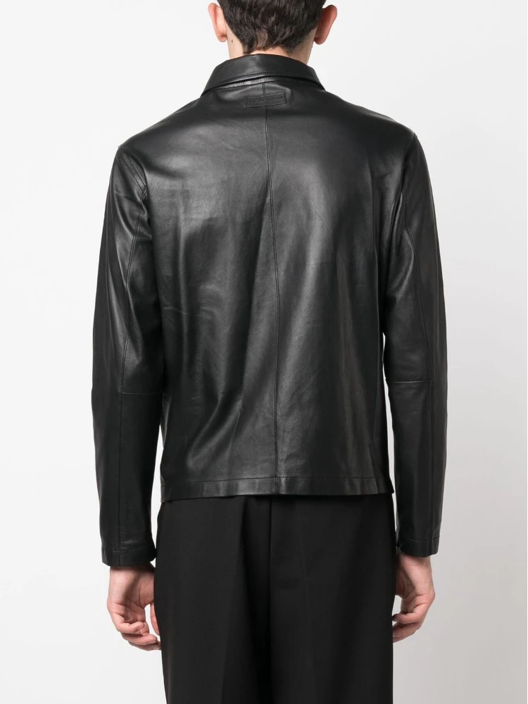 EMPORIO ARMANI Leather Jacket In Black alternative