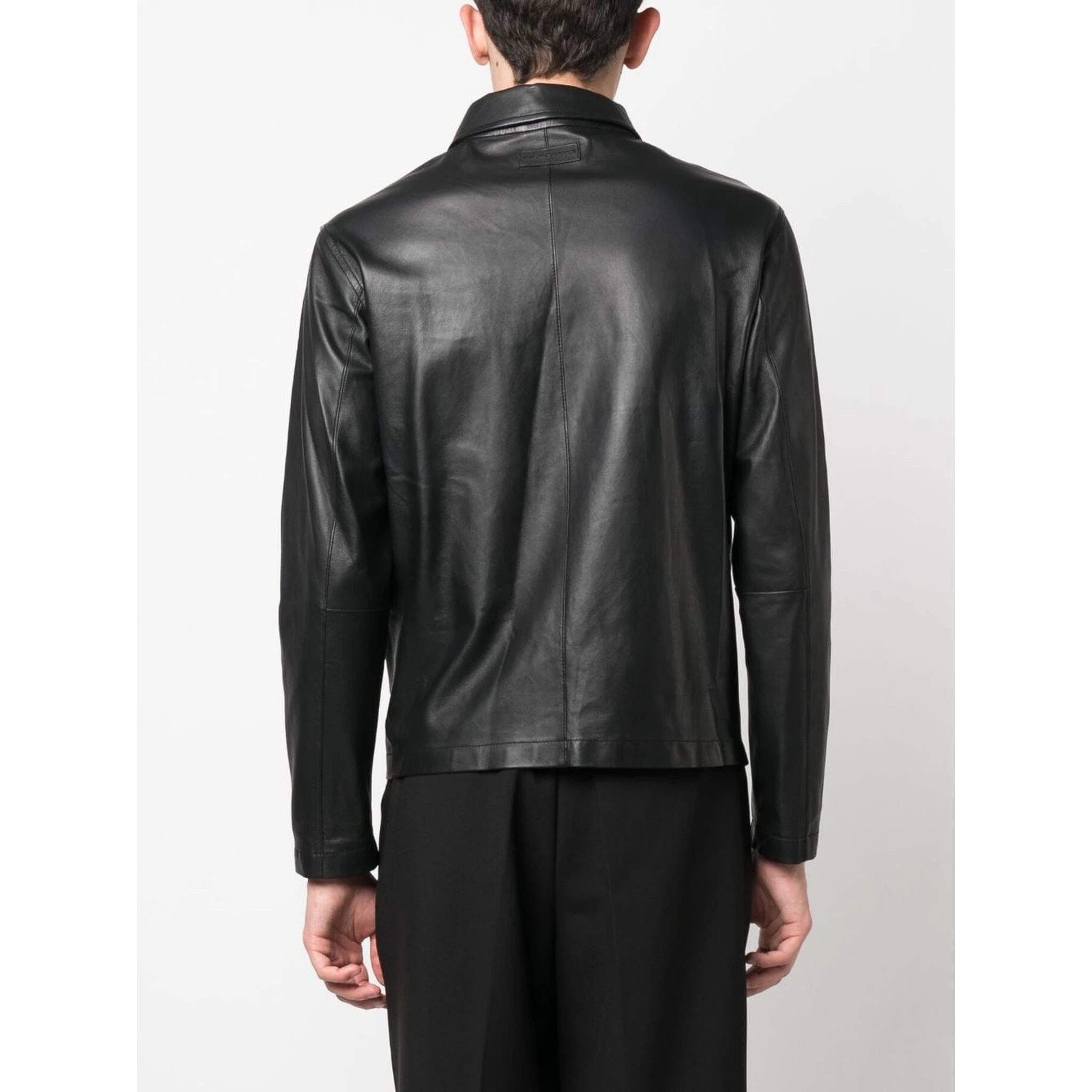 EMPORIO ARMANI Leather Jacket In Black