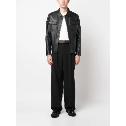 EMPORIO ARMANI Leather Jacket In Black