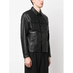 EMPORIO ARMANI Leather Jacket In Black