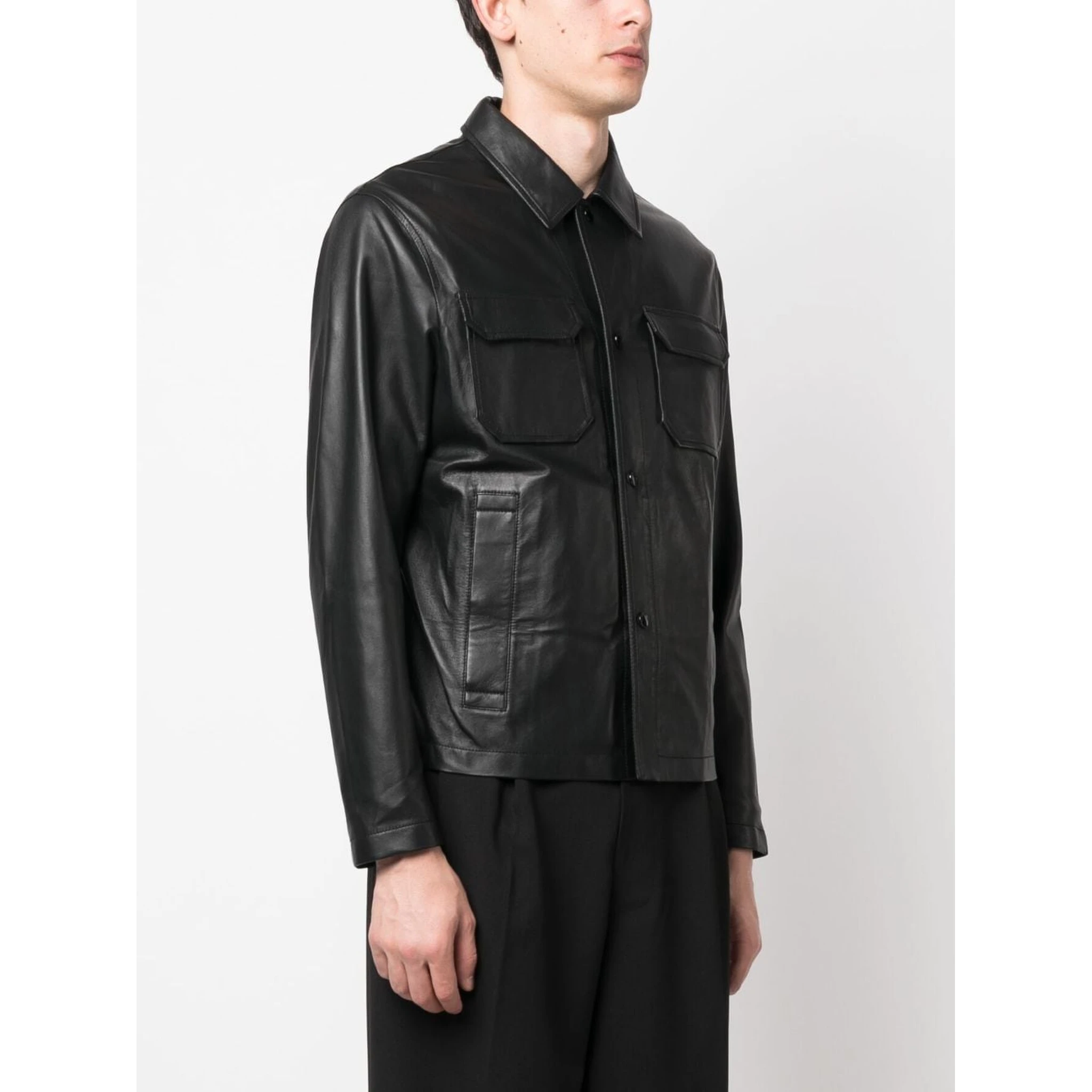 EMPORIO ARMANI Leather Jacket In Black