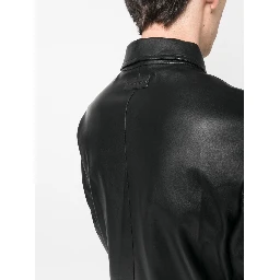 EMPORIO ARMANI Leather Jacket In Black