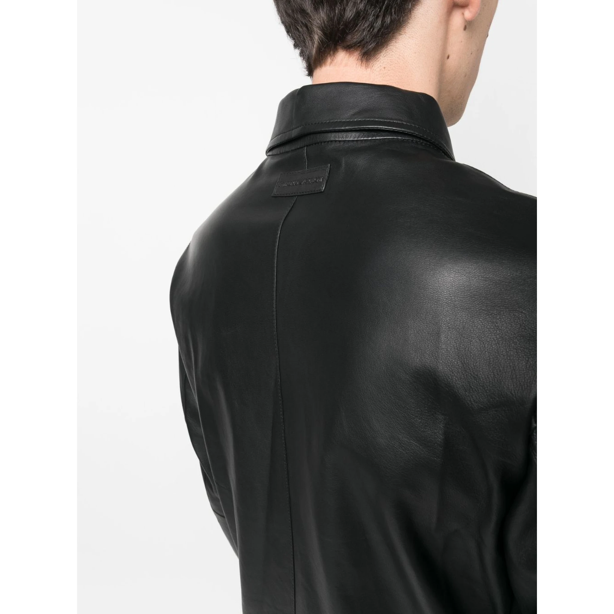 EMPORIO ARMANI Leather Jacket In Black