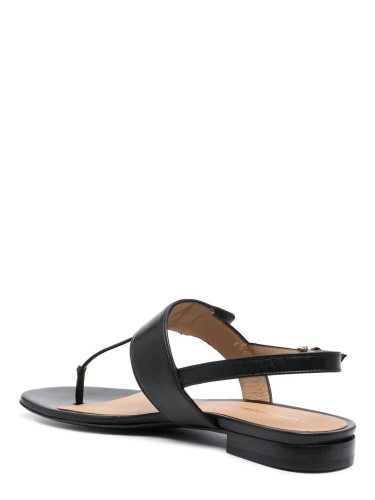 logo-plaque leather sandals alternative