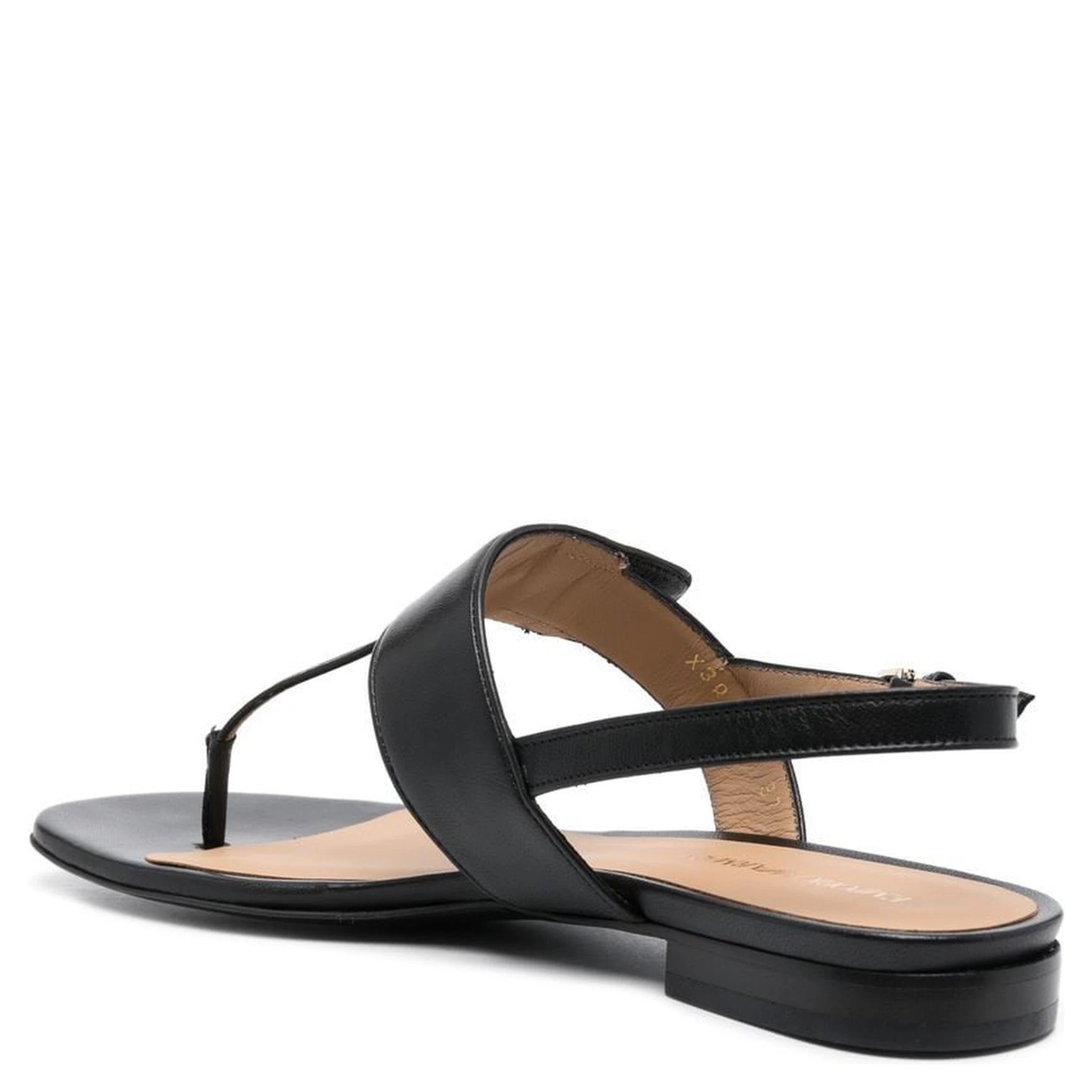 logo-plaque leather sandals